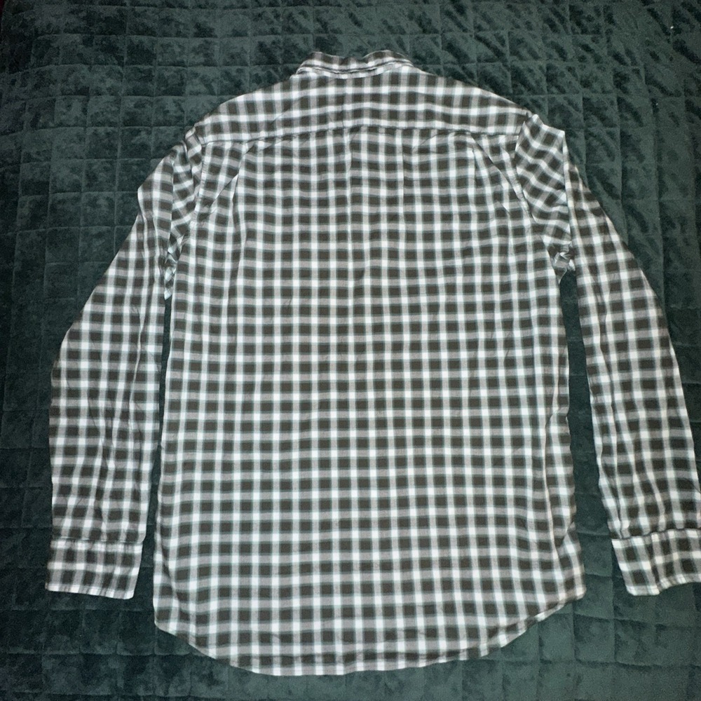 Michael Kors Button Down Shirt Large (L) Green And Black Check Work Classic - Picture 8 of 8
